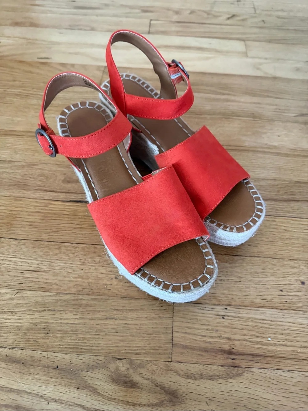Universal Thread Coral-Orange Espadrille Platform Sandals